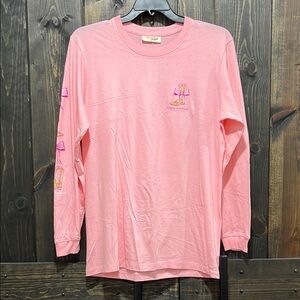 NWT Simply Southern Tee M Cowgirl Girly Candy Pink Long Sleeve Bow Boots Hat